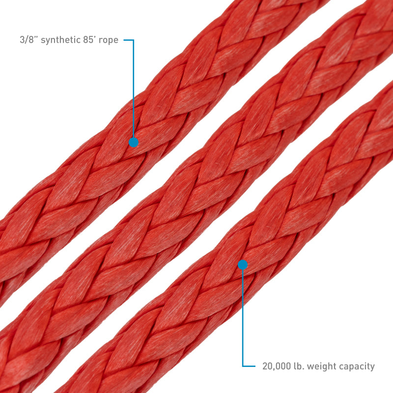 Borne Off-Road Synthetic Rope - 3/8in x 85ft - Red BNWN-SR-38-85RD BNWN-SR-38-85RD Photo - Primary