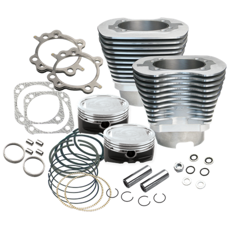 S&S Cycle 99-06 BT 4-1/8in Bore Cylinder & Piston Kit - Silver 910-0215 910-0215 User 1