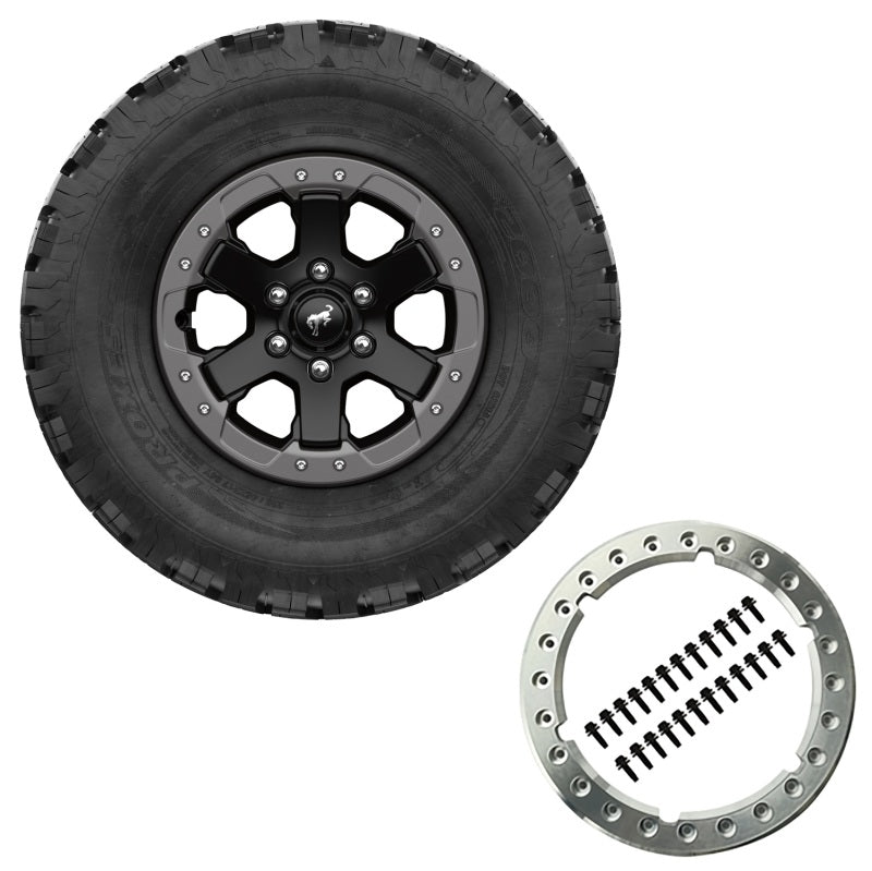 Ford Racing 2021 Bronco 17x8.0 Beadlock Carbonized Gray Badlands Wheel Kit M-1007-DC17B M-1007-DC17B Photo - Primary