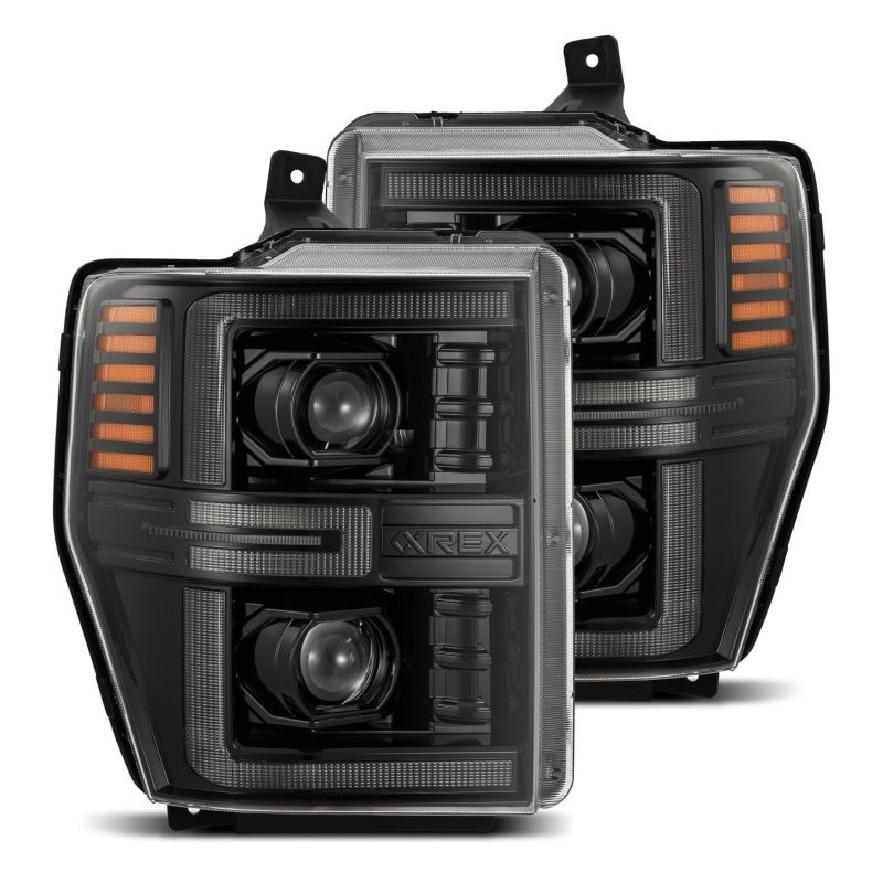 AlphaRex 08-10 Ford F250-550 LUXX-Series LED Projector Headlights Alpha-Blk w/Activ Light/Seq Signal 880313 880313 Photo - Primary