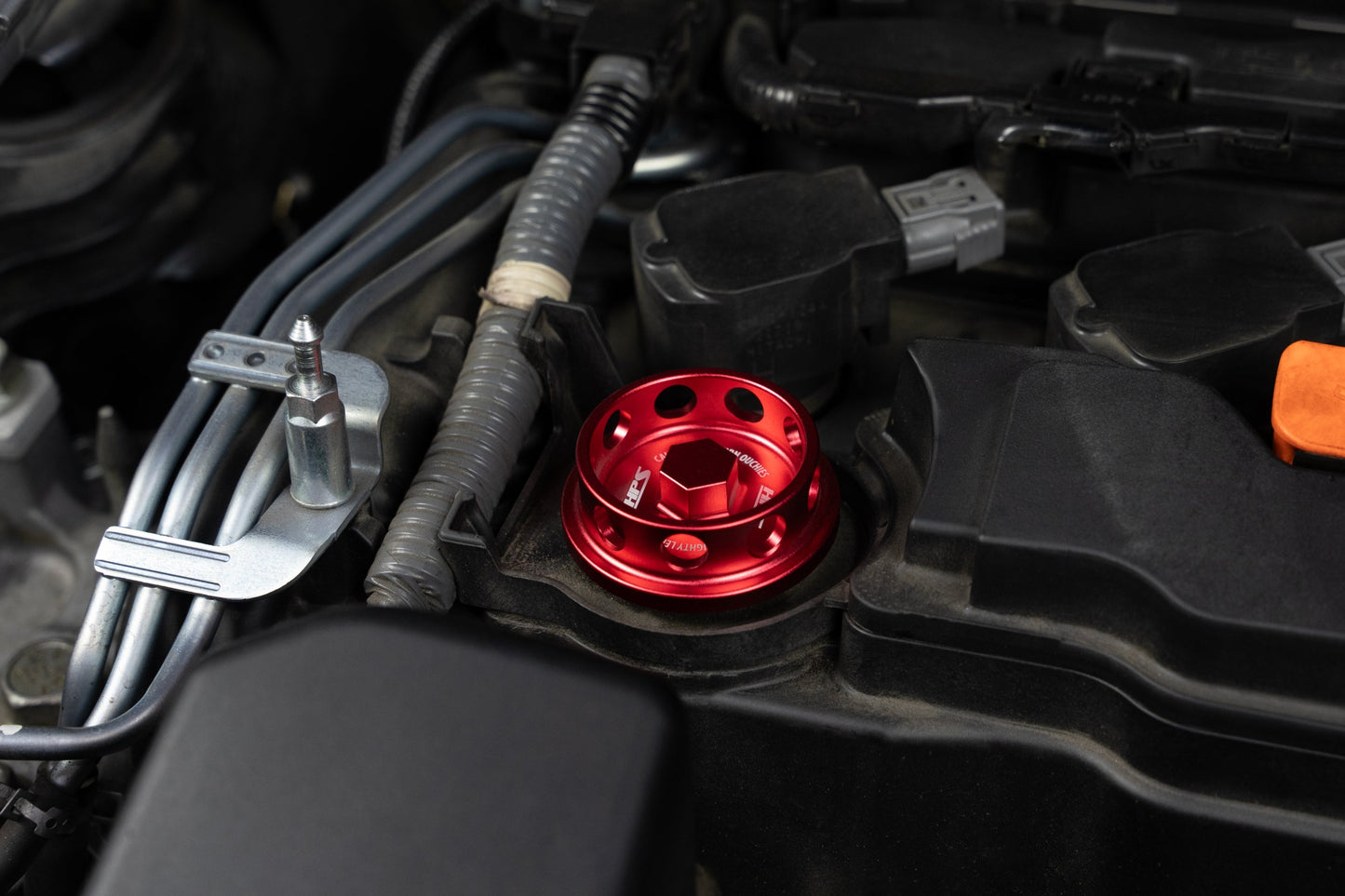 HPS Performance Billet Aluminum Engine Oil Cap Honda Civic, Red 5269-104R
