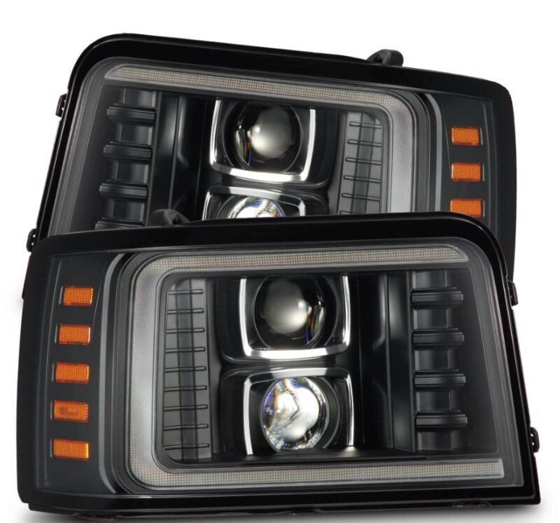 AlphaRex 92-96 Ford F-Series/Bronco LUXX-Series Proj Headlights Blk w/Actv Light SeqSig & SBDRL 880268 880268 Photo - Primary