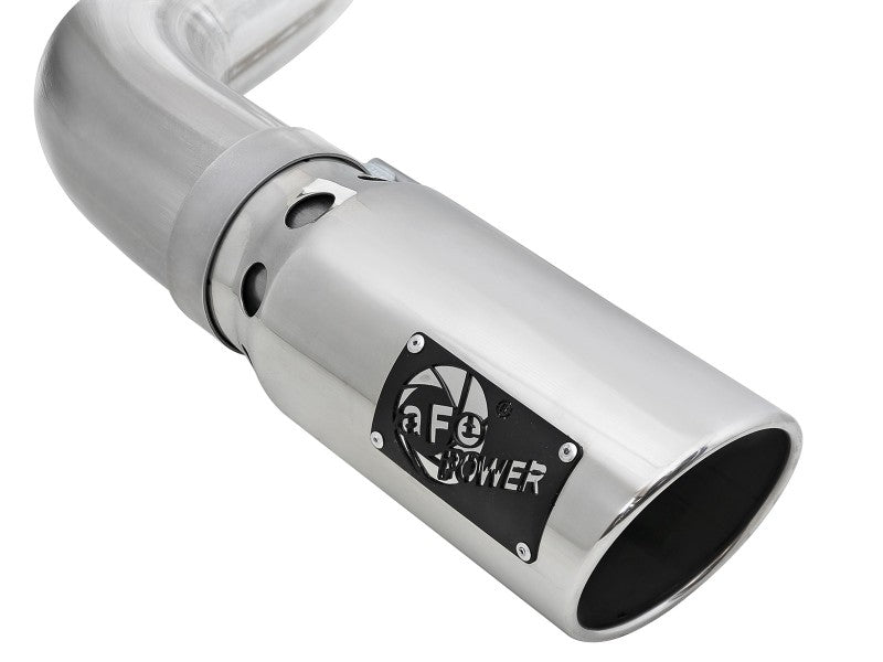 aFe 2021 Ford F-150 V6-3.0L (td) Large Bore 409 SS DPF-Back Exhaust System w/ Polished Tip 49-43143-P 49-43143-P Photo - Close Up