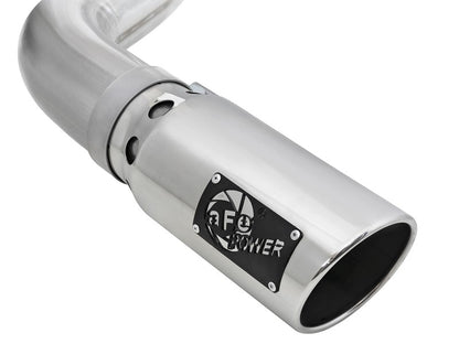 aFe 2021 Ford F-150 V6-3.0L (td) Large Bore 409 SS DPF-Back Exhaust System w/ Polished Tip 49-43143-P 49-43143-P Photo - Close Up