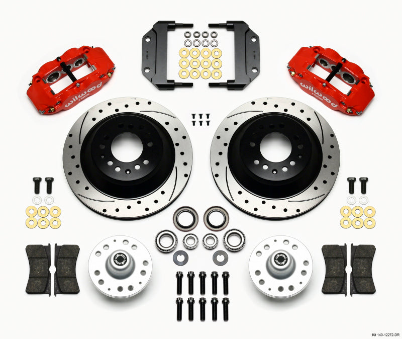 Wilwood Narrow Superlite 6R Front Hub & 1PC Rtr Kit 12.88in Dril -Red Magnum Force Drop Spindle 140-12272-DR 140-12272-DR Photo - Primary