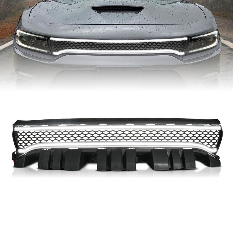 ANZO 15-23 Dodge Charger Black LED Grille w/ Initiation & Running Light/DRL Bar 901028 901028 Photo - Primary