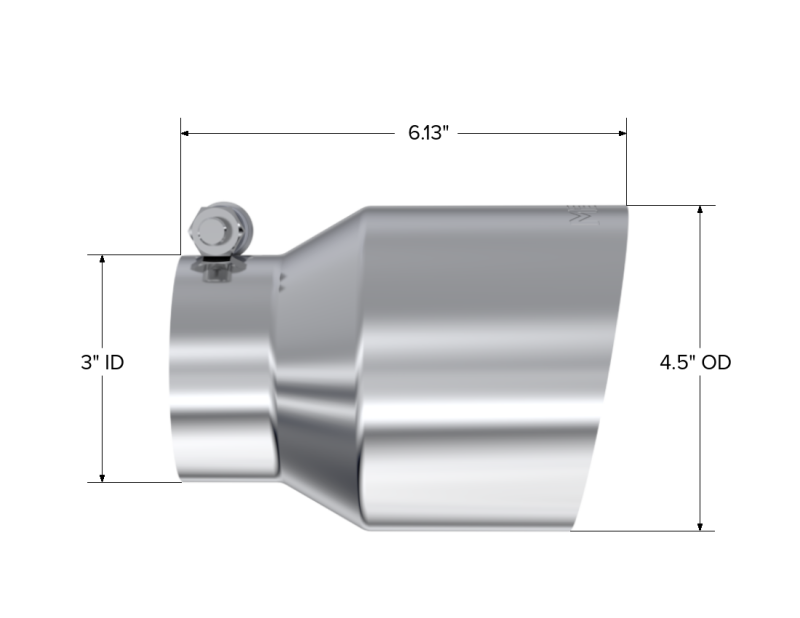 MBRP Universal Stainless Steel Dual Wall Tip 4.5in OD/3in Inlet/6.13in L T5180 T5180 Photo - Close Up