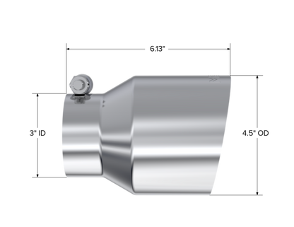 MBRP Universal Stainless Steel Dual Wall Tip 4.5in OD/3in Inlet/6.13in L T5180 T5180 Photo - Close Up