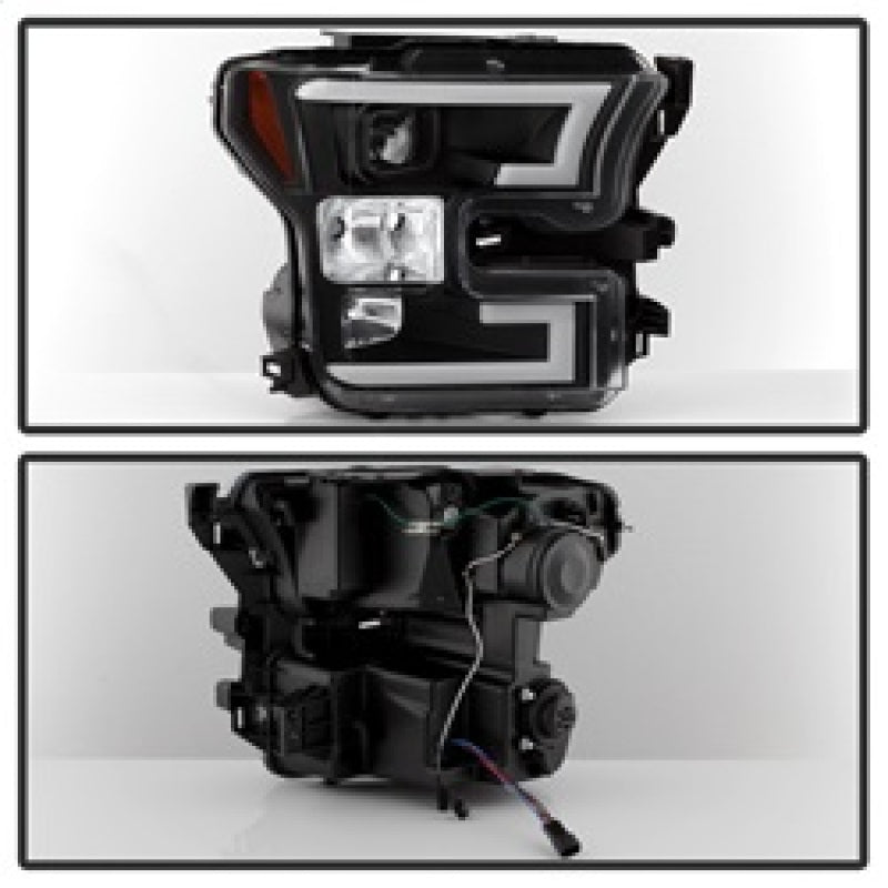 Spyder Ford F150 2015-2017 Projector Headlights - Light Bar DRL LED - Black PRO-YD-FF15015-LBDRL-BK 5083531 5083531 Photo - Unmounted