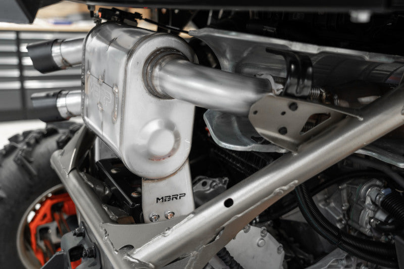 MBRP 17-18 Can-Am Maverick X3 Dual Out Active Exhaust AT-9208AS AT-9208AS Photo - Mounted