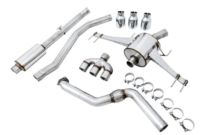 AWE Tuning 2017+ Honda Civic Type R Touring Edition Exhaust w/Front & Mid Pipes - Chrome Silver Tips 3015-42666 3015-42666 Photo - out of package