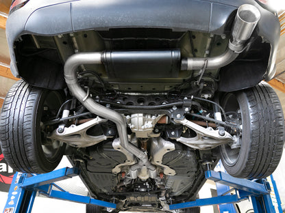 aFe Large Bore HD 3in 304 SS Cat-Back Exhaust w/ Polished Tips 14-19 Jeep Grand Cherokee V6-3.6L 49-38078-P 49-38078-P Photo - Mounted