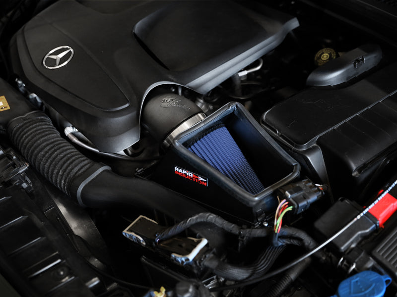 aFe Rapid Induction Pro 5R Cold Air Intake System 14-19 Mercedes-Benz CLA250 L4-2.0L (t) 52-10016R 52-10016R Photo - Mounted