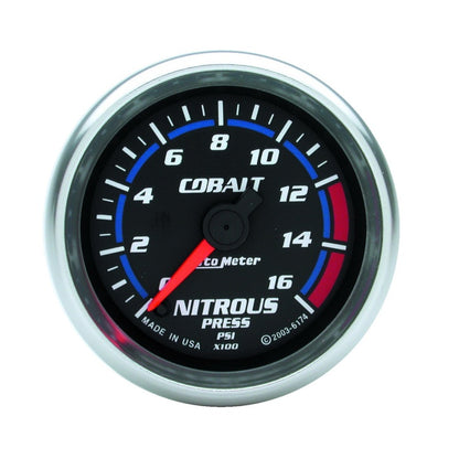 Autometer 2-1/16" Nitrous Pressure, 0-1600 Psi, Stepper Motor, Cobalt 6174 Photo - Primary