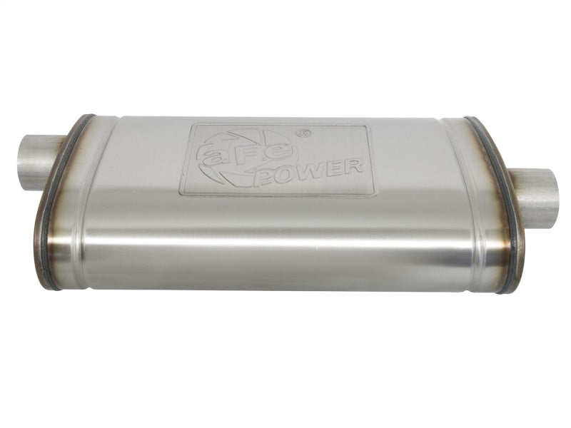 aFe MACH Force-Xp 409 Stainless Steel Muffler: 3" Center Inlet /3" Offset 49M00016 Photo - Unmounted
