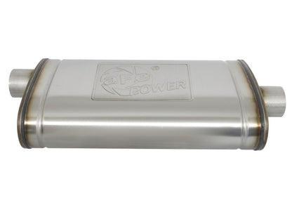 aFe MACH Force-Xp 409 Stainless Steel Muffler: 3" Center Inlet /3" Offset 49M00016 Photo - Unmounted