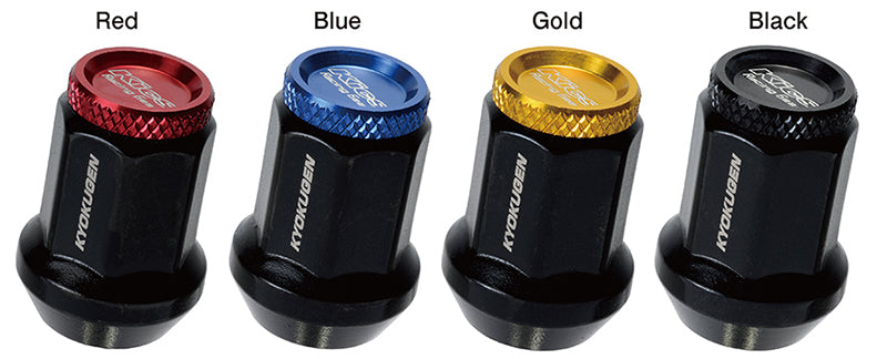 Project Kics Kyokugen Lug Nut Set (20) 12x1.25 Black Aluminum w/Gold Cap WHP3KA WHP3KA User 1