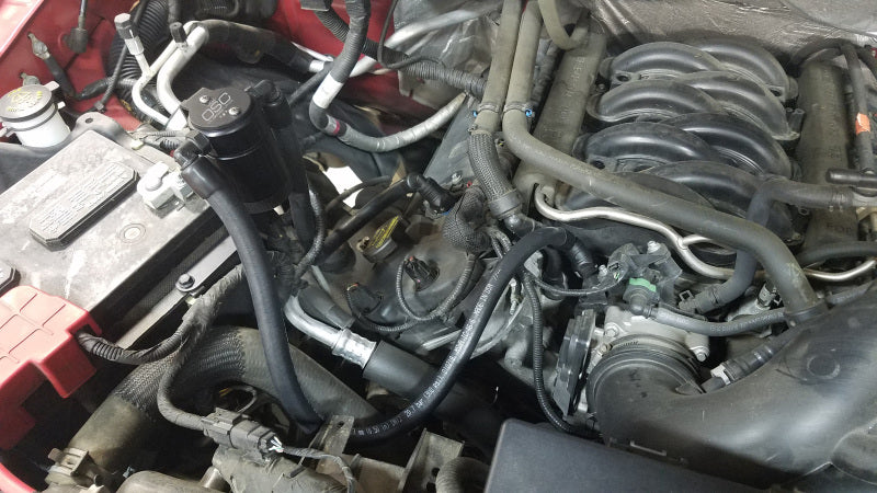 J&L 2011-2023 Ford F-150 2.7L/3.5L/5.0L Passenger Side Oil Separator 3.0 - Black Anodized 3016P-B 3016P-B Photo - Mounted