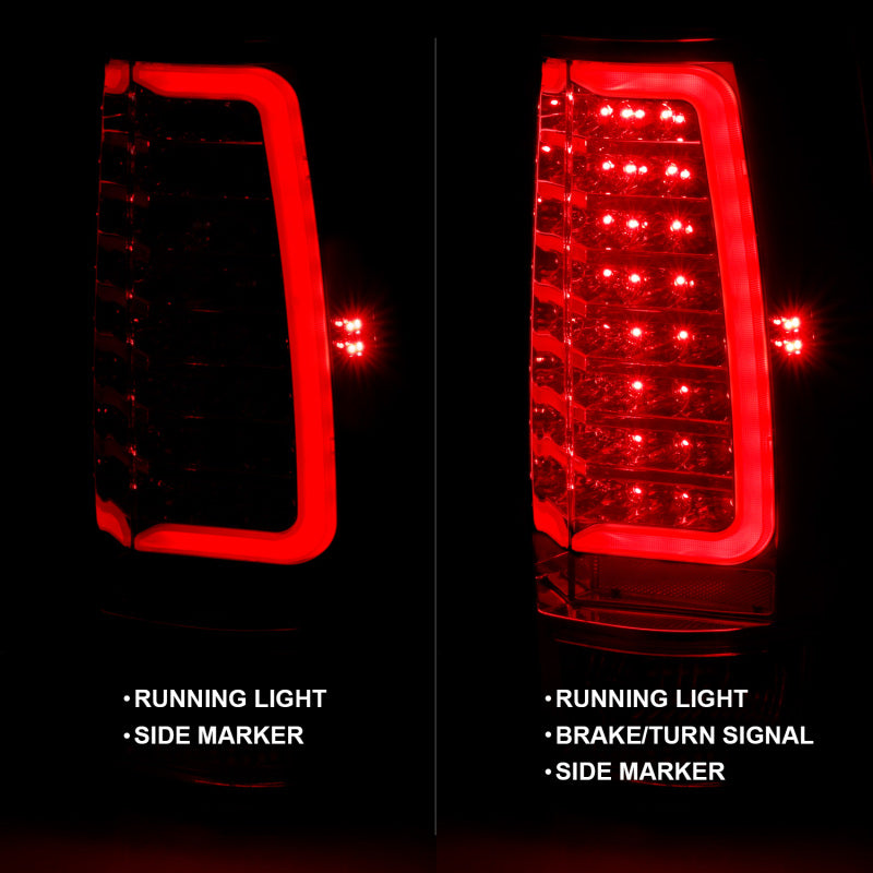 ANZO 2007-2014 Chevy Tahoe LED Taillight Plank Style Chrome With Red/Clear Lens 311323 311323 Photo - Unmounted