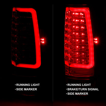 ANZO 2007-2014 Chevy Tahoe LED Taillight Plank Style Chrome With Red/Clear Lens 311323 311323 Photo - Unmounted