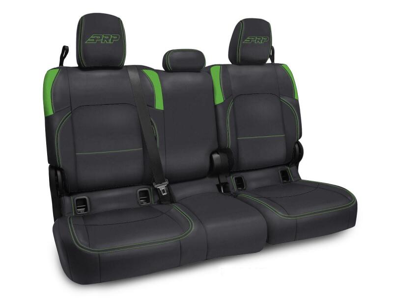PRP Seats PRP Jeep Wrangler JT Rear Bench Covers - with no Armrest - Black/Green B055-06 B055-06 Photo - Primary