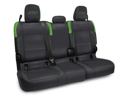 PRP Seats PRP Jeep Wrangler JT Rear Bench Covers - with no Armrest - Black/Green B055-06 B055-06 Photo - Primary