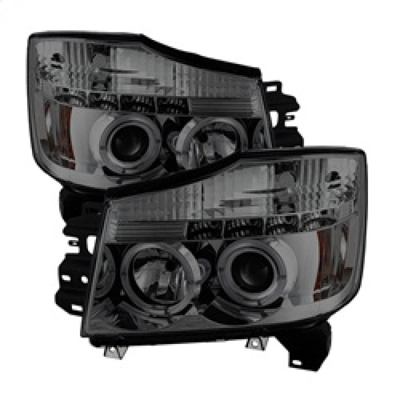 Spyder Nissan Titan 04-14/Armada 04-07 Projector Headlights LED Halo LED Smke PRO-YD-NTI04-HL-SM 5033963 5033963 Photo - Primary