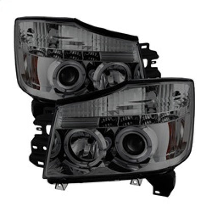 Spyder Nissan Titan 04-14/Armada 04-07 Projector Headlights LED Halo LED Smke PRO-YD-NTI04-HL-SM 5033963 5033963 Photo - Primary