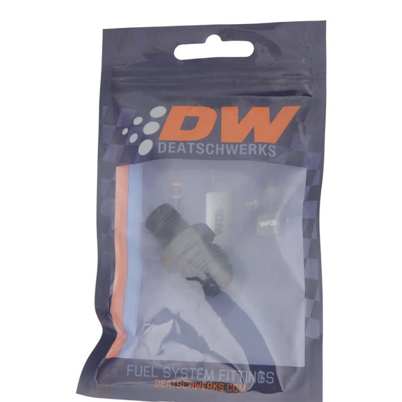 DeatschWerks 8AN Male Flare to 1/4in Male NPT Adapter - Anodized Matte Black 6-02-0904-B 6-02-0904-B Photo - lifestyle view