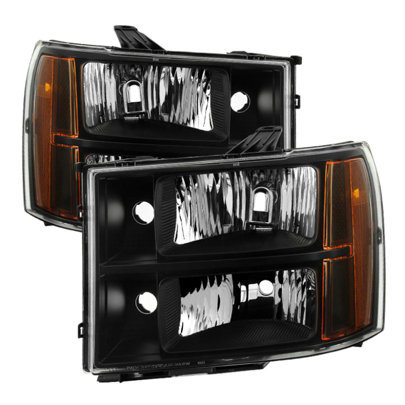 SPYDER Xtune GMC Sierra 07-13 Crystal Headlights Black HD-JH-GSIE07-AM-BK 9034749 9034749 Photo - Primary