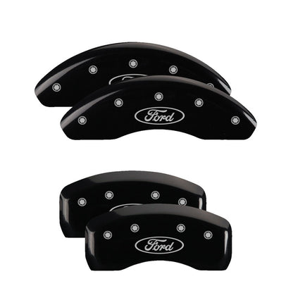 MGP 4 Caliper Covers Engraved Front & Rear Ford Oval Black Finish Silver Char 21 Ford Bronco Sport 10255SFRDBK 10255SFRDBK User 1