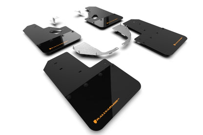 Rally Armor 21-22 Ford Bronco (Steel Bmpr + RR- NO Rptr/Sprt) Blk Mud Flap w/Cy Orange Logo MF85-RR-ST-COR MF85-RR-ST-COR Photo - Primary