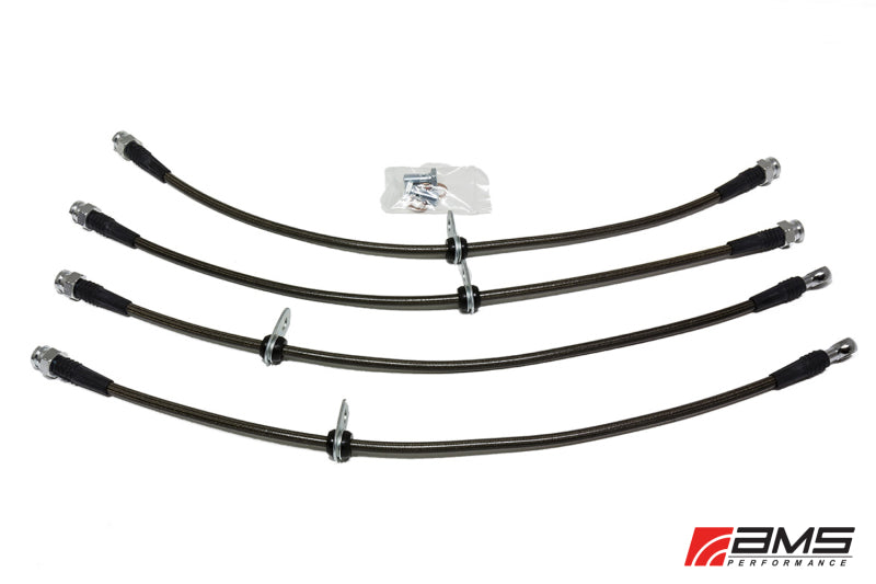 AMS Performance 08-15 Mitsubishi EVO X Stainless Steel Brake Lines (4 Lines) AMS.04.01.0004-1 AMS.04.01.0004-1 Photo - Primary