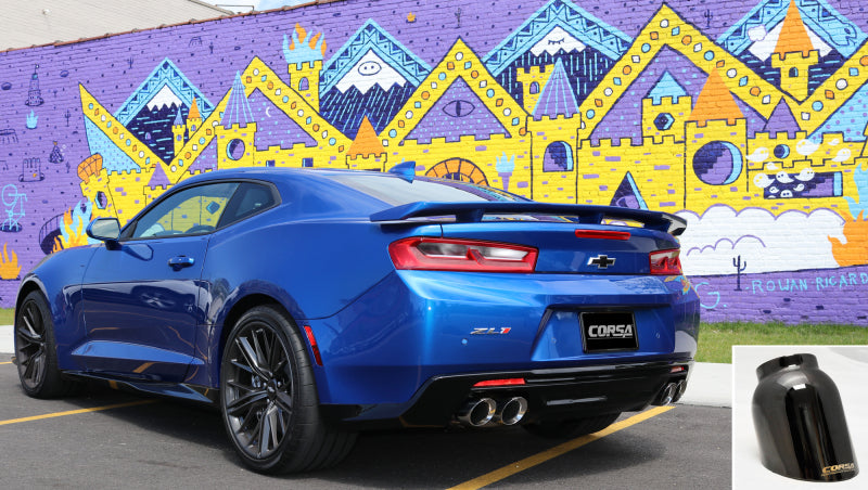 Corsa Performance 2016 Chevrolet Camaro SS 6.2L V8 2.75in Black Xtreme Axle-Back Exhaust 14784BLK Photo - Primary
