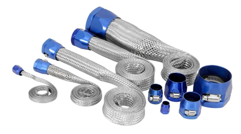 Spectre MagnaBraid 304SS Braided Sleeving Kit - Blue End Caps 7496 7496 Photo - Primary
