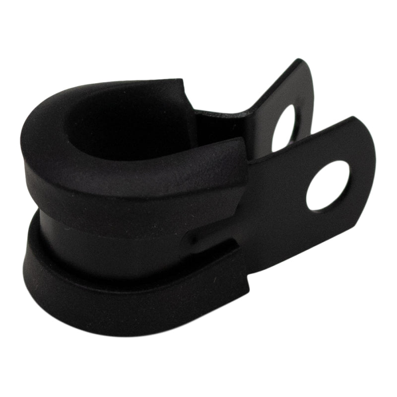 DeatschWerks Rubber Cushioned P-Clamp for 6AN Hose - 9.5mm Clamp Id - Anodized Matte Black 6-02-0353-B 6-02-0353-B Photo - Primary