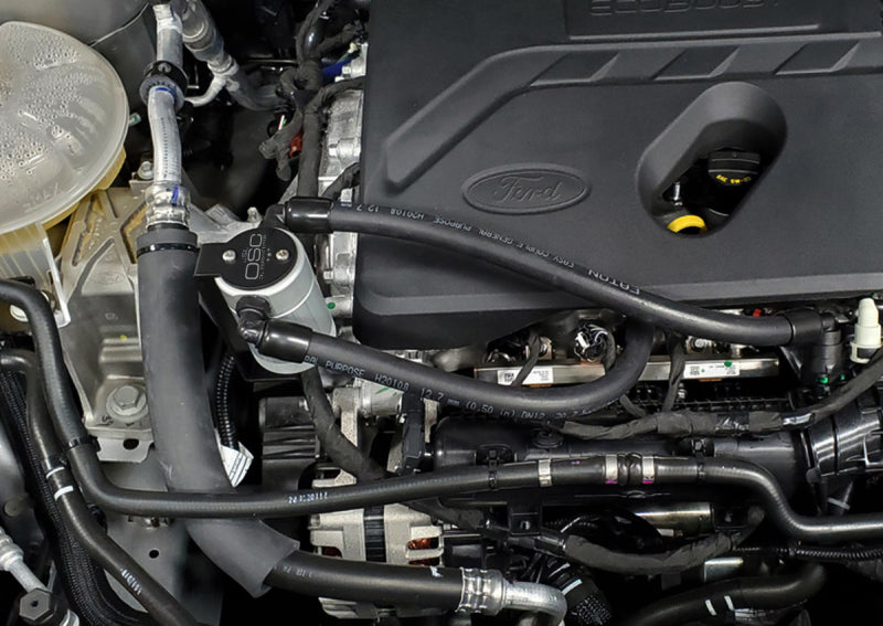 J&L 2021-2022 Ford Bronco 1.5L EcoBoost Passenger Side Oil Separator 3.0 - Clear Anodized 3043P-C 3043P-C Photo - Mounted