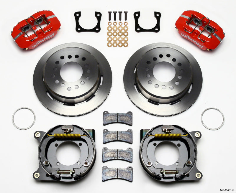 Wilwood Dynapro Low-Profile 11.00in P-Brake Kit - Red Chevy 12 Bolt Spcl 2.81in Offset 140-11401-R 140-11401-R Photo - Primary