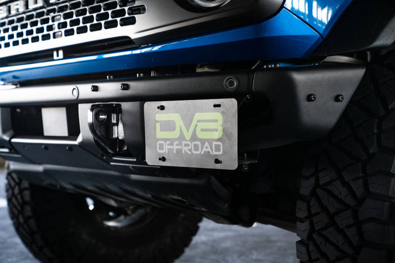 DV8 Offroad 21-22 Ford Bronco Factory Front Bumper License Relocation Bracket - Side LPBR-02 LPBR-02 Photo - lifestyle view