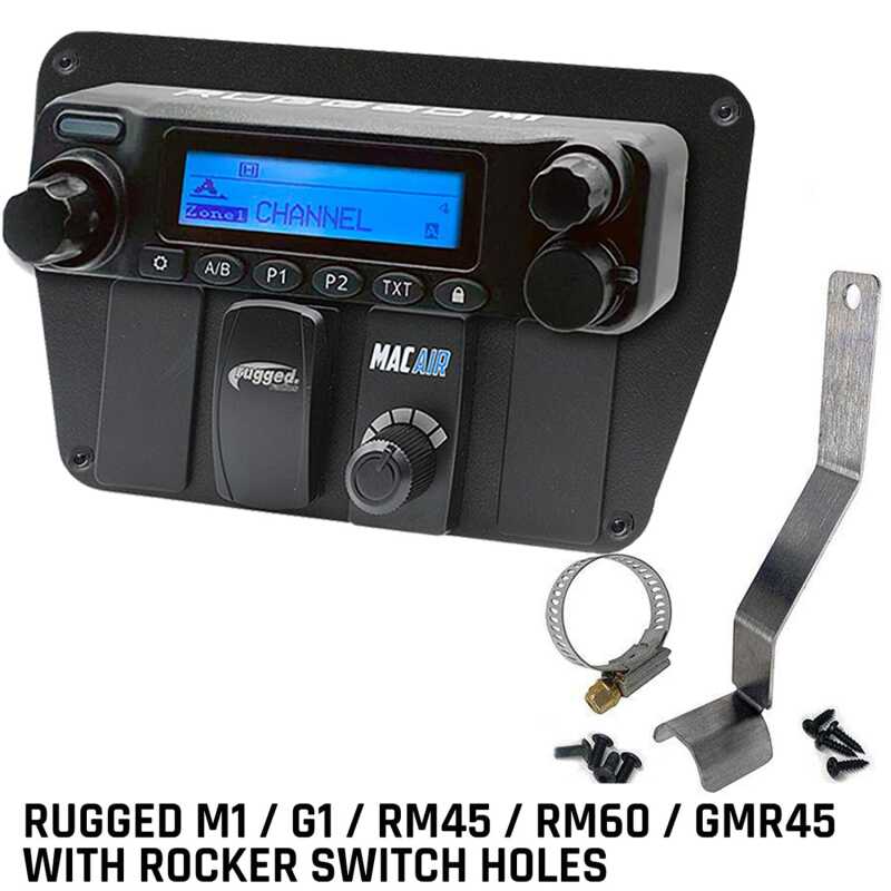 Rugged Radios Can-Am Commander Intercom/Radio Mount M1/G1/RM45/RM60/GMR45 w/Switch Holes MT-CANAM-RS MT-CANAM-RS Photo - Primary
