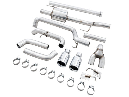 AWE Tuning AWE 0FG 21+ Ford F150 Dual Split Rear Exhaust - 5in Chrome Silver Tips 3015-32105 3015-32105 Photo - out of package