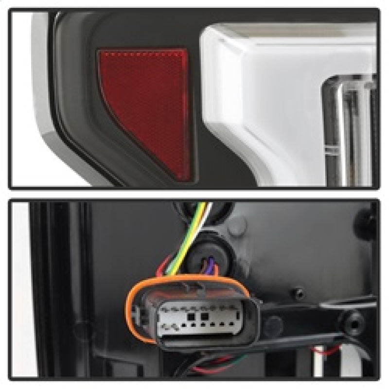 Spyder 15-18 Ford F-150 Light Bar LED Tail Lights (w/Blind Spot) - Black (ALT-YD-FF15015BS-LBLED-BK) 5085313 5085313 Photo - Unmounted
