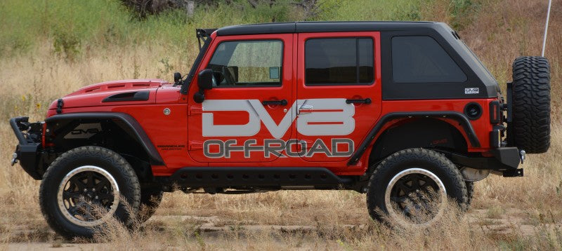 DV8 Offroad 07-18 Jeep Wrangler JK Metal Heat Dispersion Hood - Primer Black HDMB07-02 HDMB07-02 Photo - Mounted