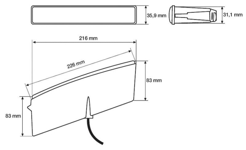 Hella LEDayLine Daytime Running Light Kit 010043801 010043801 Technical Drawing