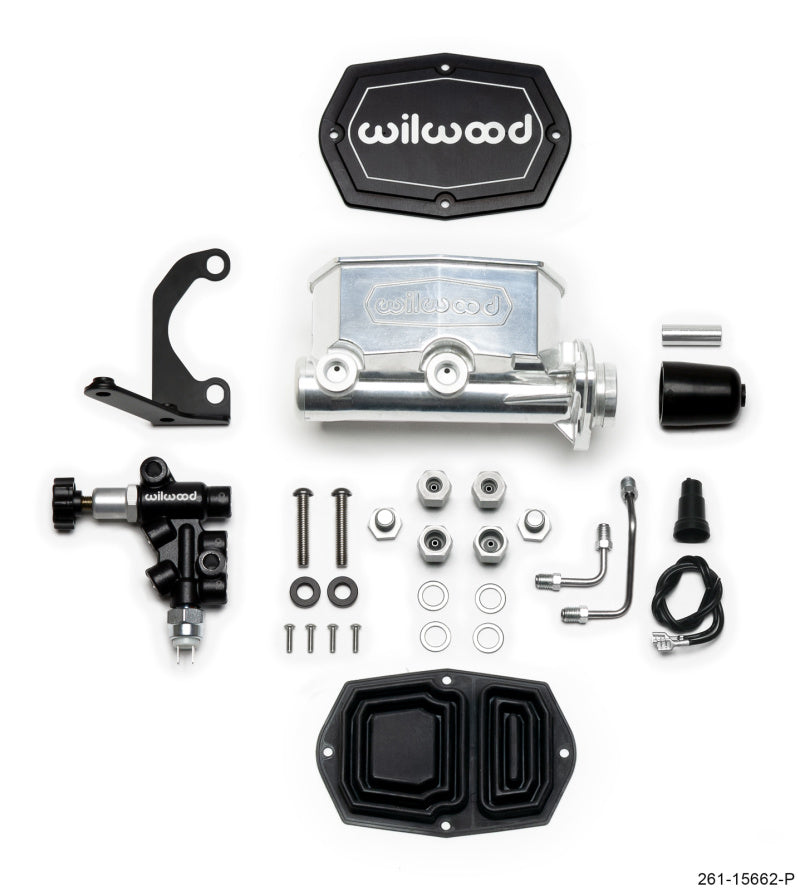 Wilwood Compact Tandem M/C - 1.12in Bore w/RH Bracket and Valve - Ball Burnished 261-15662-P 261-15662-P User 1