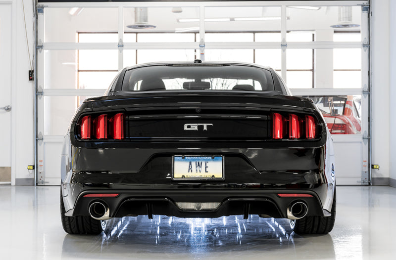 AWE Tuning S550 Mustang GT Cat-back Exhaust - Track Edition (Chrome Silver Tips) 3020-32028 3020-32028 Photo - Mounted