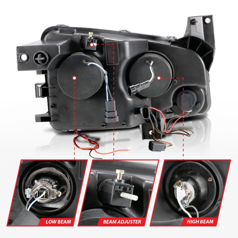 Anzo 2006-2010 Dodge Charger Projector Headlights w/ Halo Chrome (CCFL) 121218 Photo - Unmounted