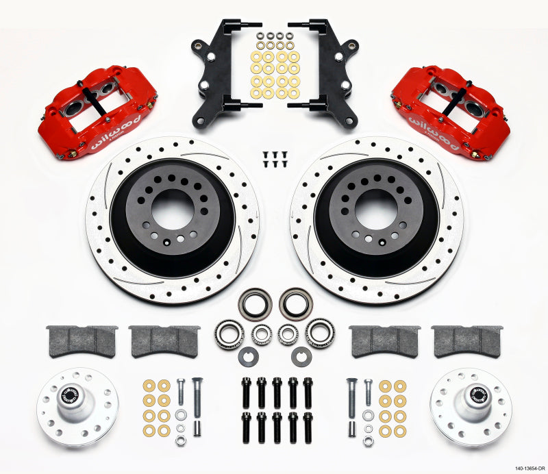 Wilwood Narrow Superlite 6R Front Hub & 1PC Rtr Kit 12.88in Dril -Red 60-68 Ford / Mercury Full Size 140-13654-DR 140-13654-DR Photo - Primary