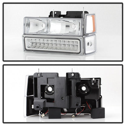 SPYDER Xtune 92-94 Blazer Full Size Corner/LED Bumper Headlights Chrome HD-JH-CCK88-LED-AM-C-SET 5069559 5069559 Photo - Unmounted