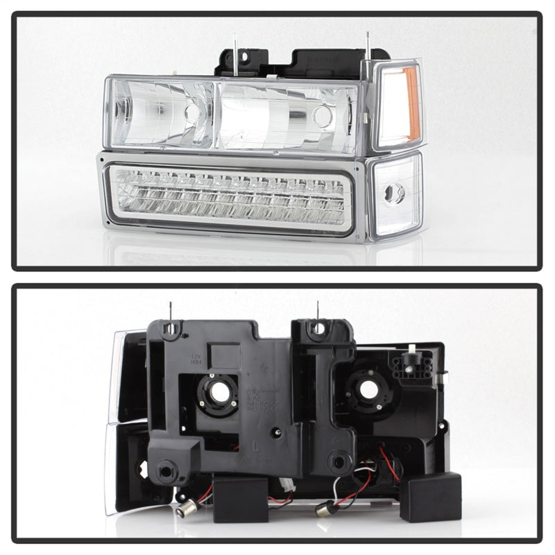 SPYDER Xtune 92-94 Blazer Full Size Corner/LED Bumper Headlights Chrome HD-JH-CCK88-LED-AM-C-SET 5069559 5069559 Photo - Unmounted